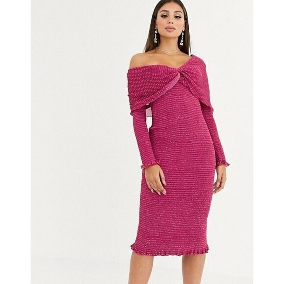 NEW La Maison Talulah Pollen Pink Midi Dress XS - Picture 1 of 8
